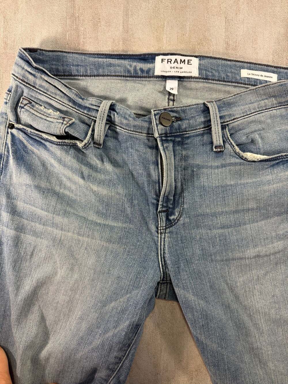 FRAME Le Skinny‎ de Jeanne Distressed Skinny Jeans Size 29